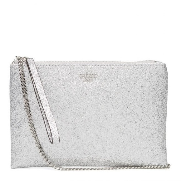 Guess | Bags | Guess Electric Party Silver Glitter Bag | Poshmark